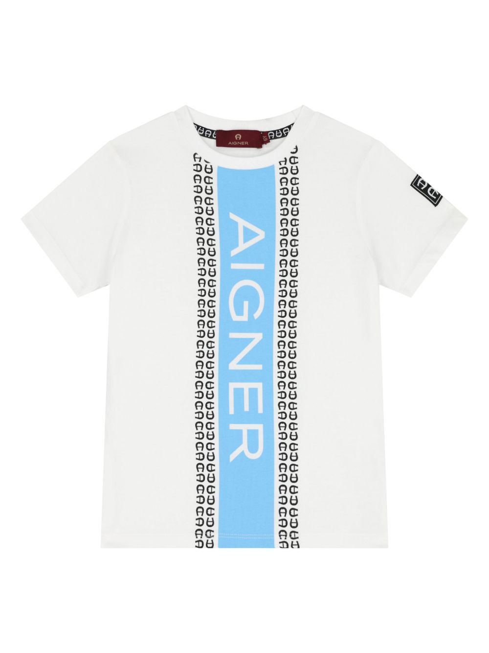 Aigner Kids logo印花棉T恤 - 白色
