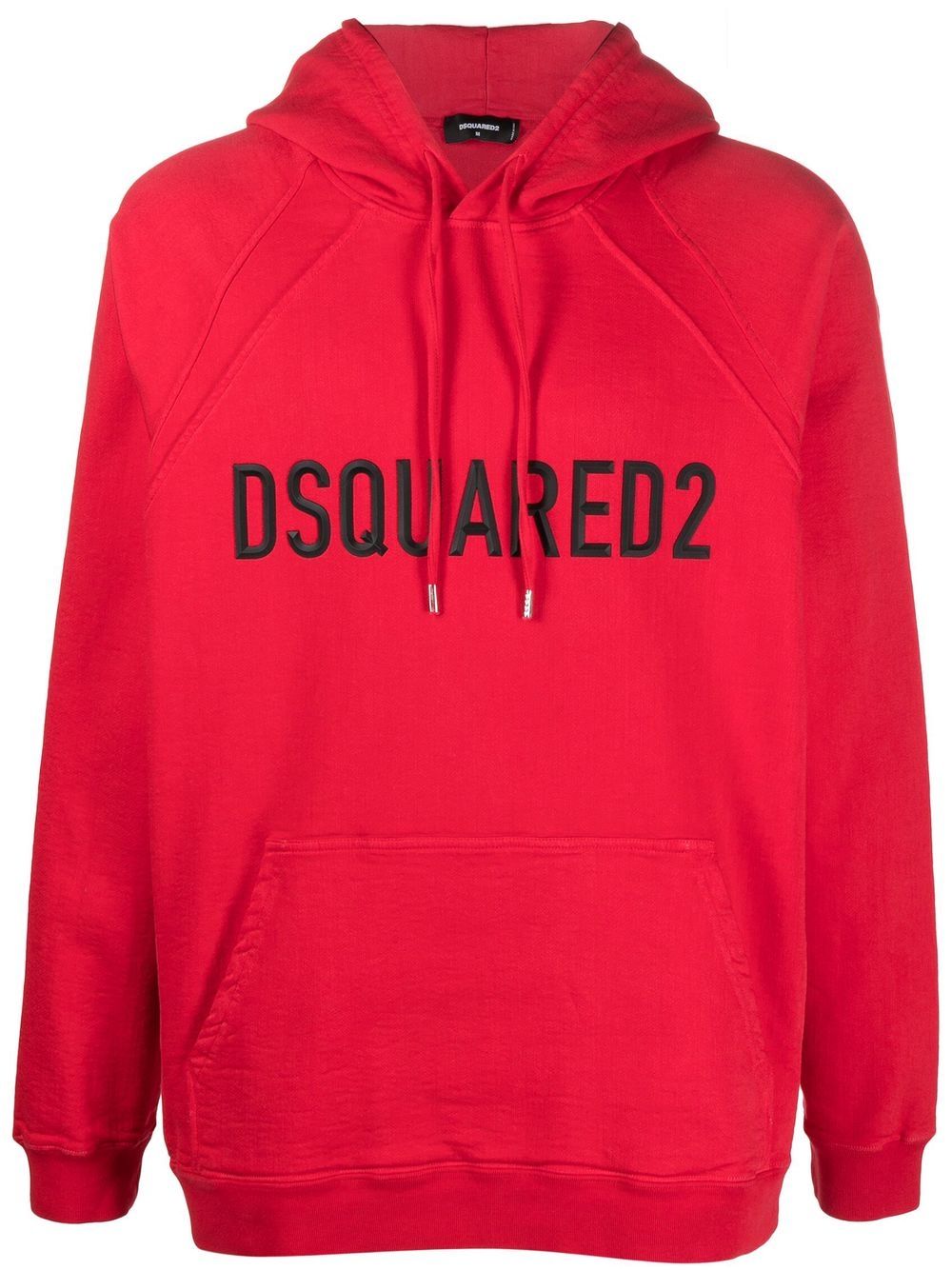 DSQUARED2 凸纹logo抽绳连帽衫 - 红色