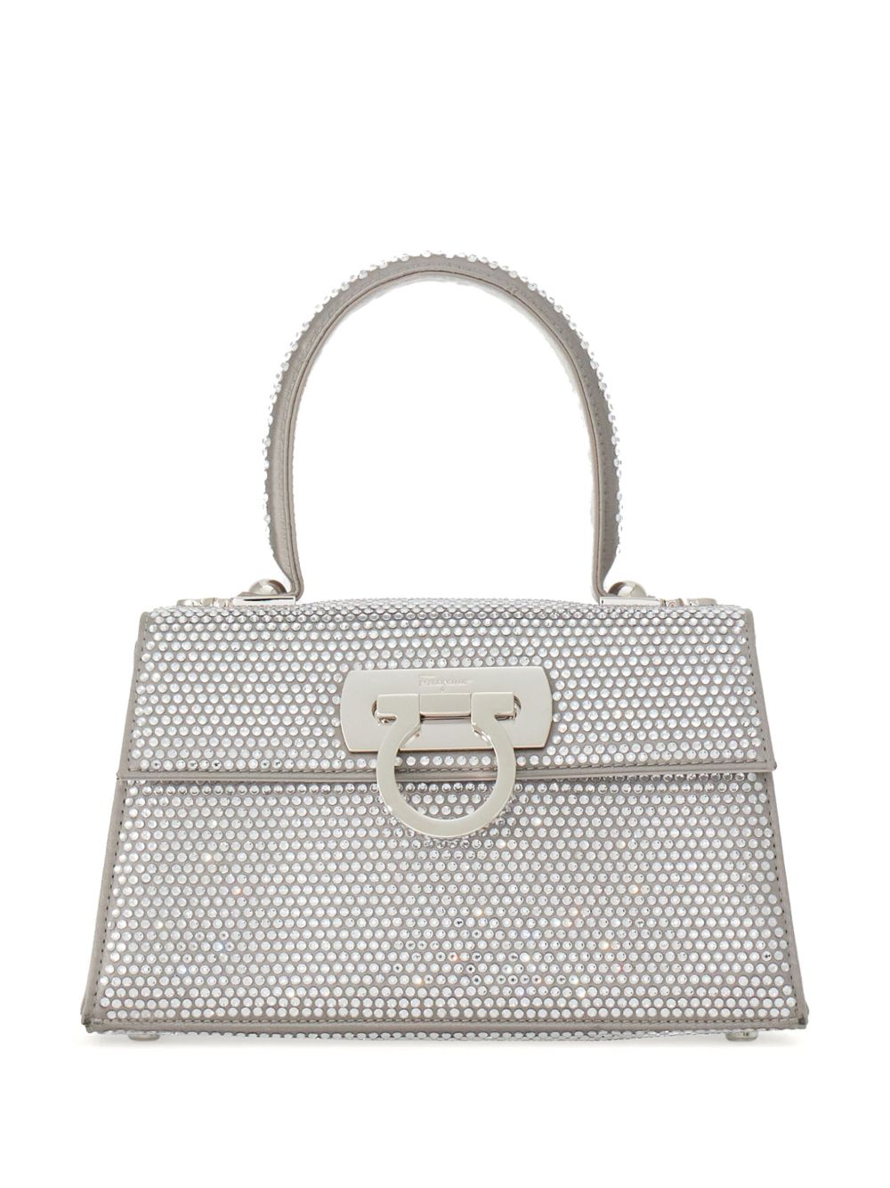 Ferragamo Iconic 晶饰手提包 - 银色