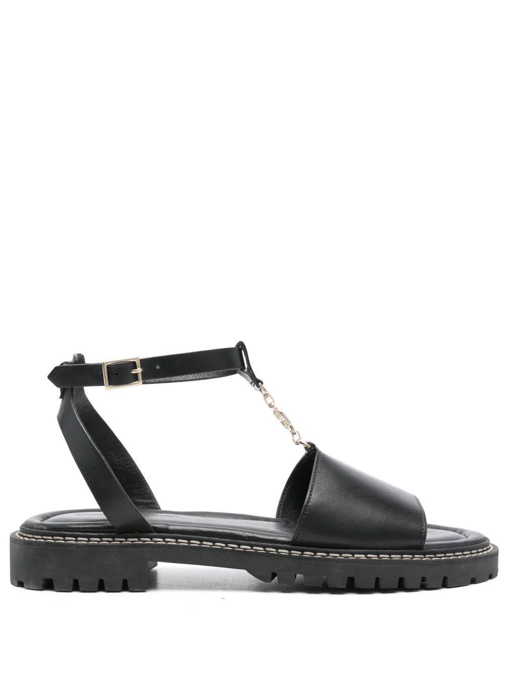 Claudie Pierlot 皮质凉鞋 - 黑色