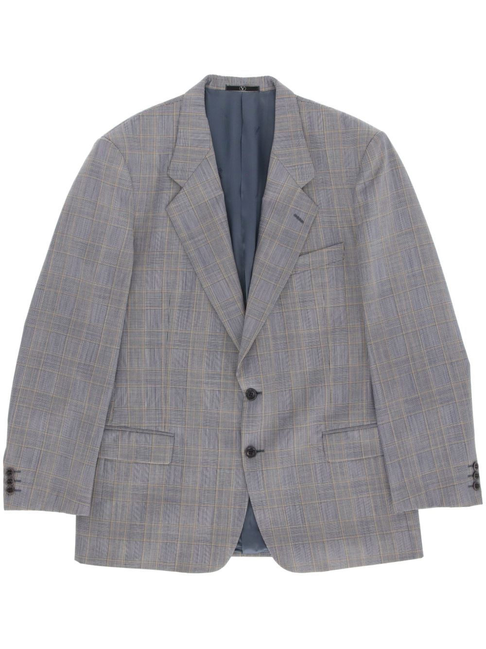 Valentino Garavani Pre-Owned 格纹图案西装夹克（1990年代典藏款） - 白色