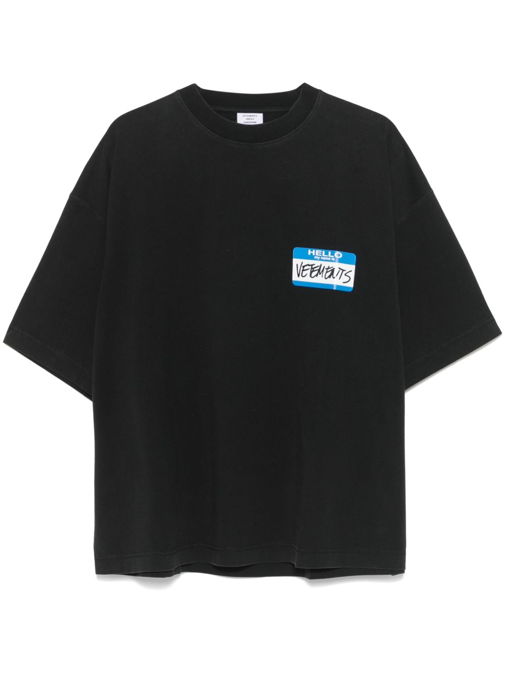 VETEMENTS Name Tag T恤 - 黑色