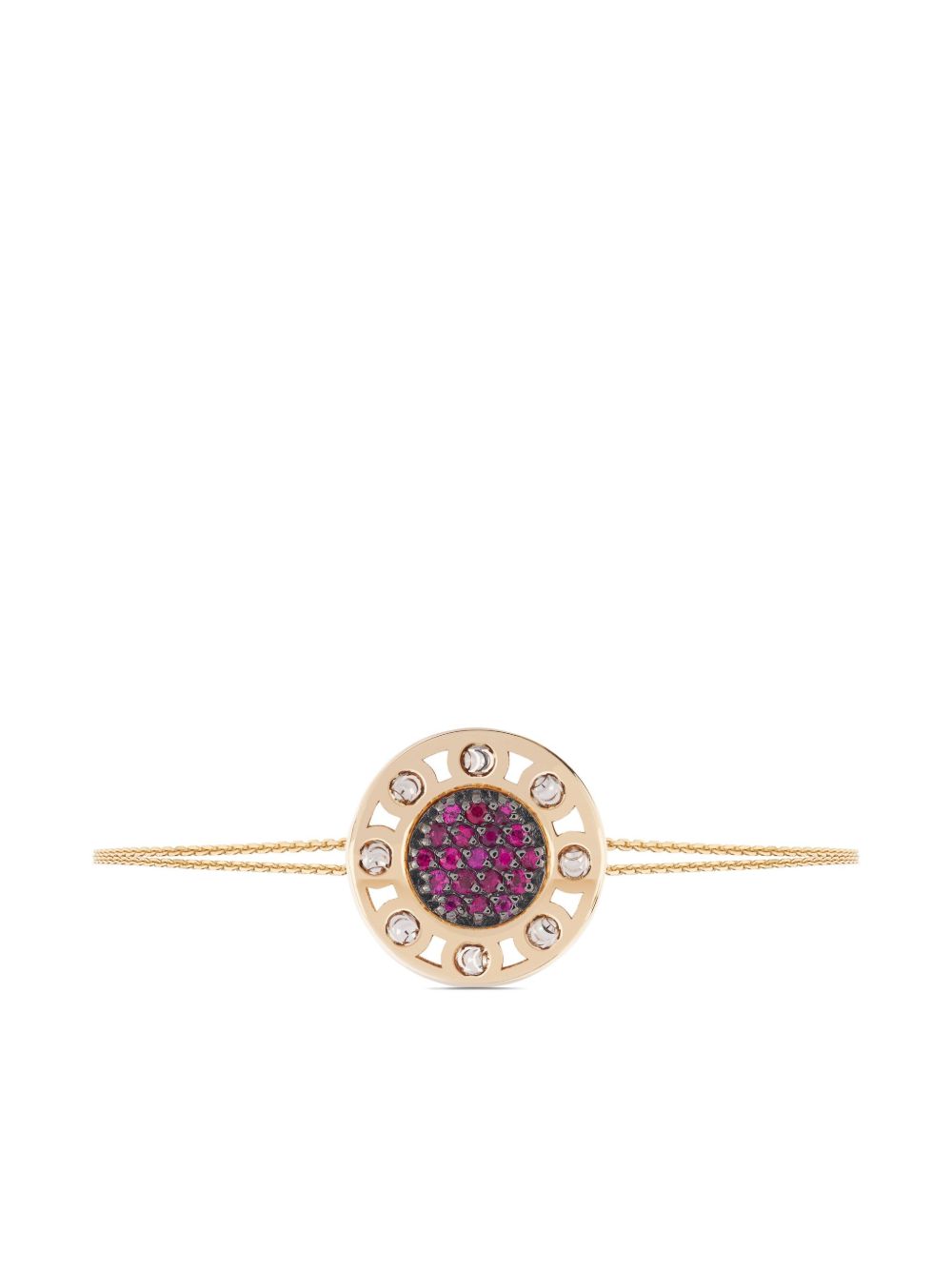 Officina Bernardi 18K黄金小号 SenzaTempo 红宝石钻石手链 - 金色