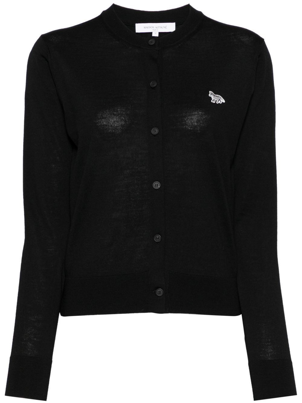 Maison Kitsuné 针织开襟外套 - 黑色