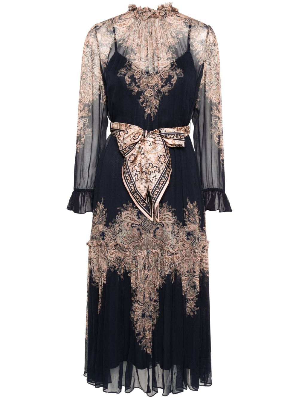 ZIMMERMANN Natura Tubular 中长连衣裙 - 蓝色