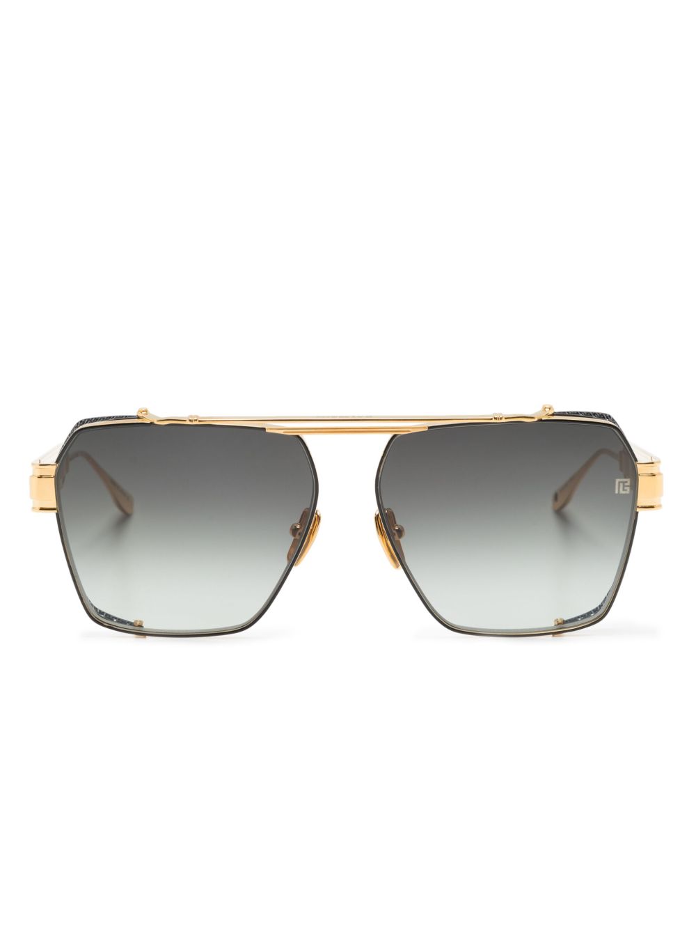 Balmain Eyewear Premier 几何镜框太阳眼镜 - 金色
