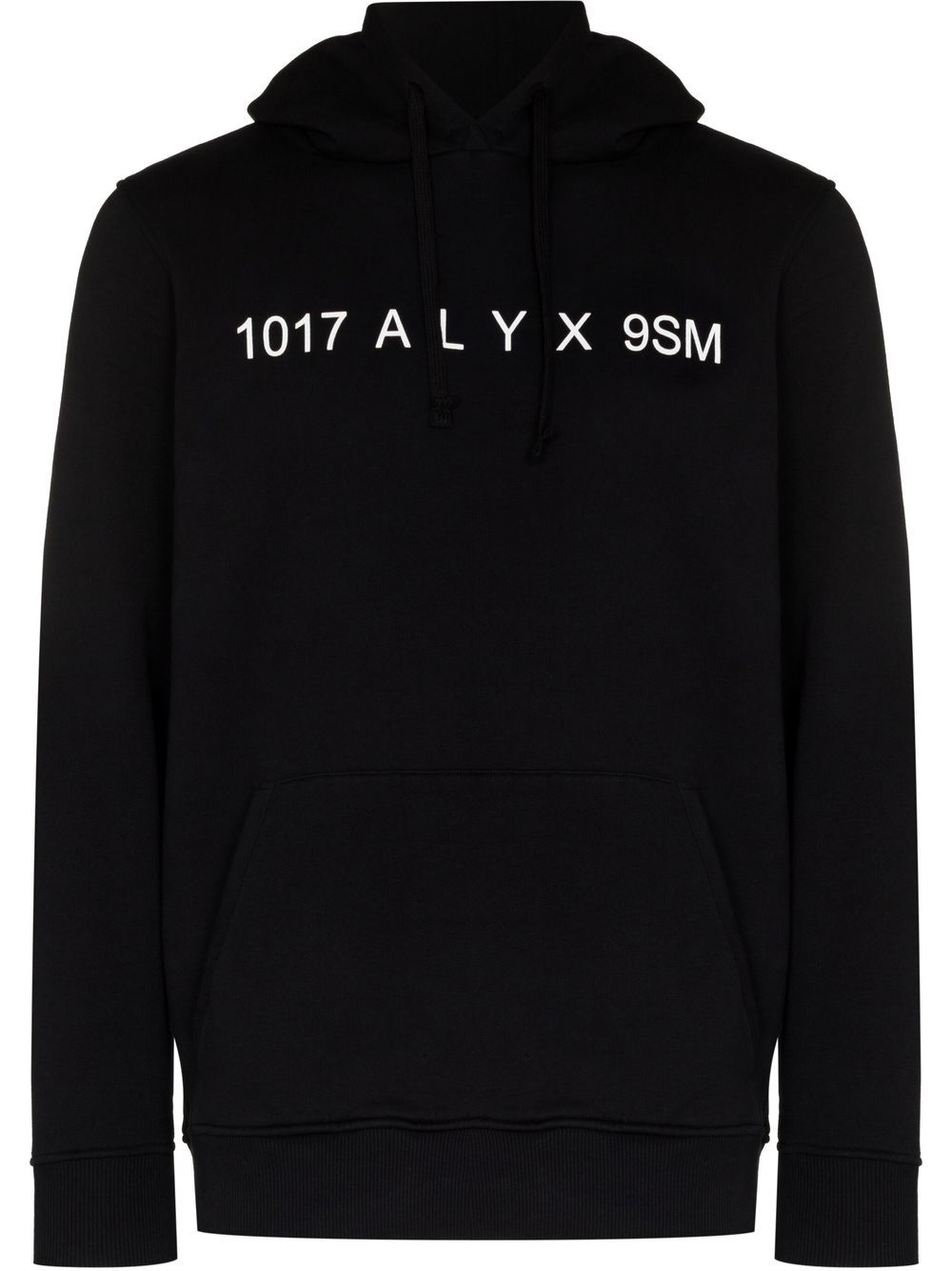 1017 ALYX 9SM logo印花抽绳连帽衫 - 黑色