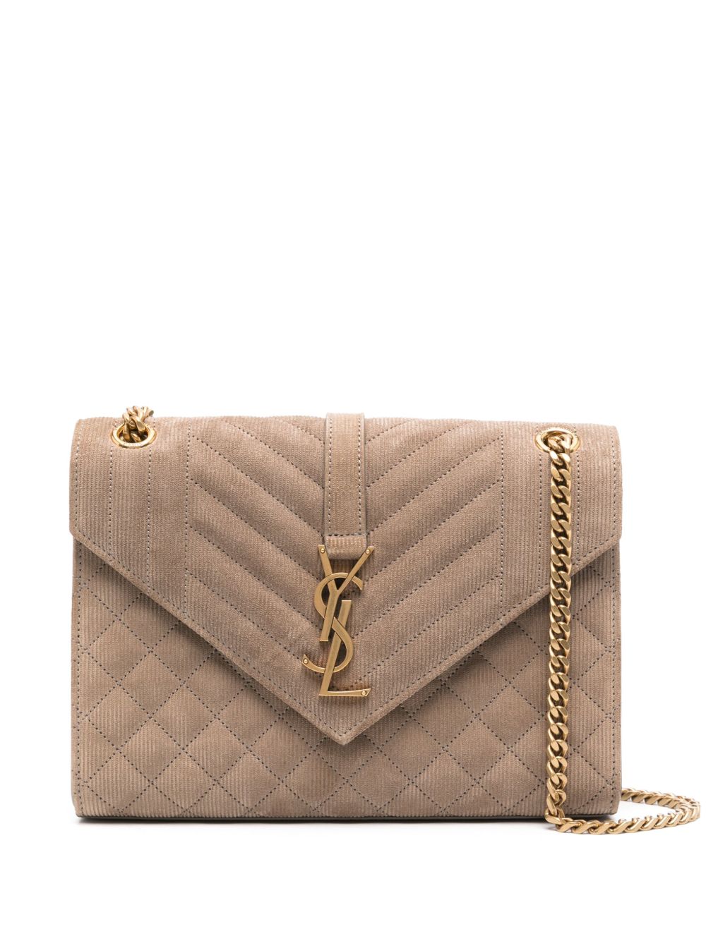 Saint Laurent Envelope 中号单肩包 - 褐色