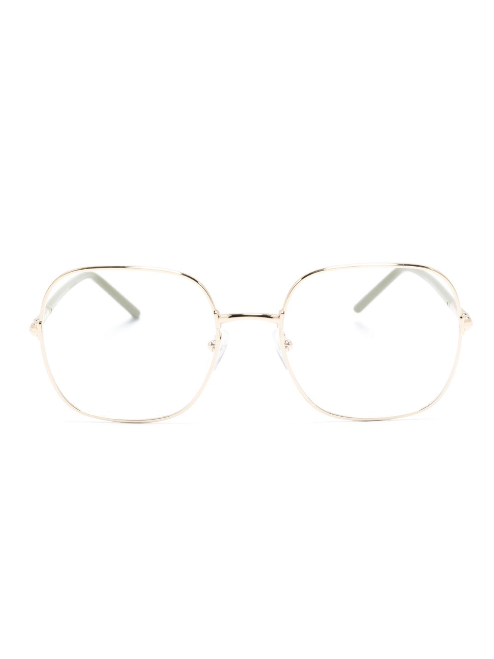 Prada Eyewear 方框眼镜 - 金色