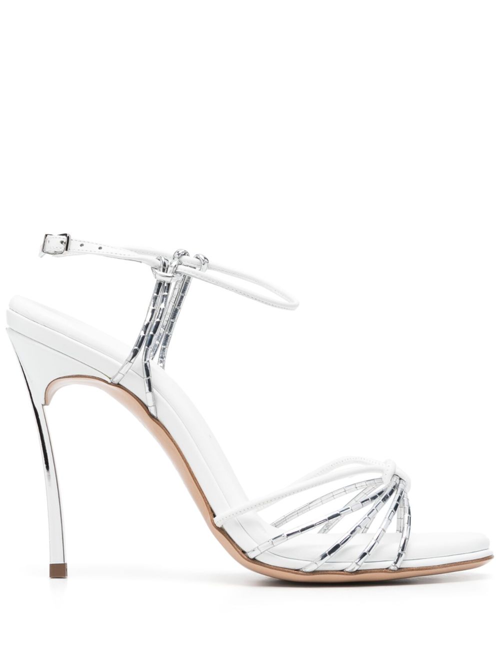 Casadei Blade 金属感效果凉鞋 - 白色