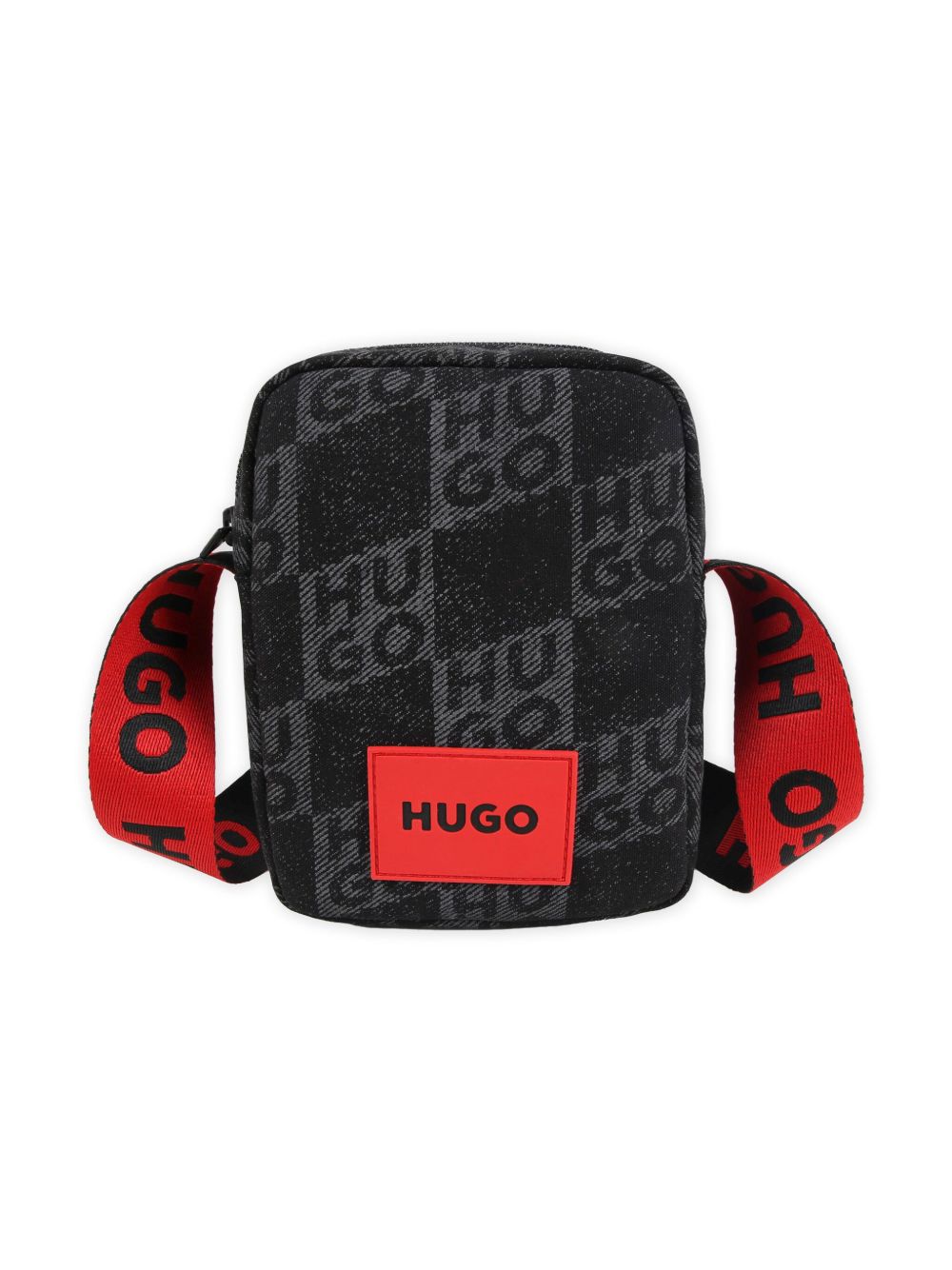 HUGO KIDS logo印花单肩包 - 黑色