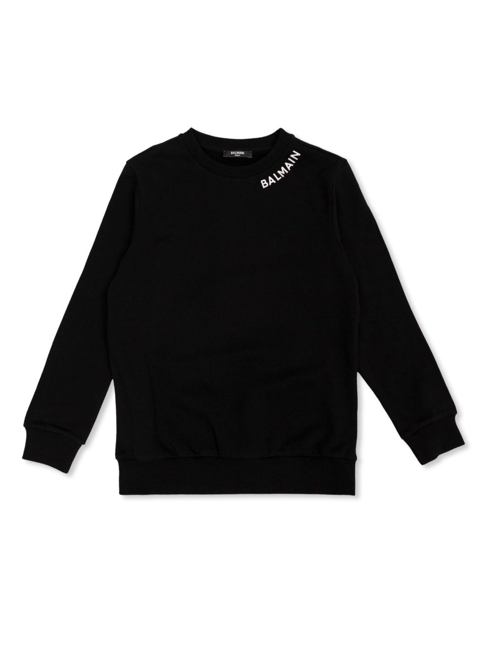 Balmain Kids logo刺绣棉卫衣 - 黑色