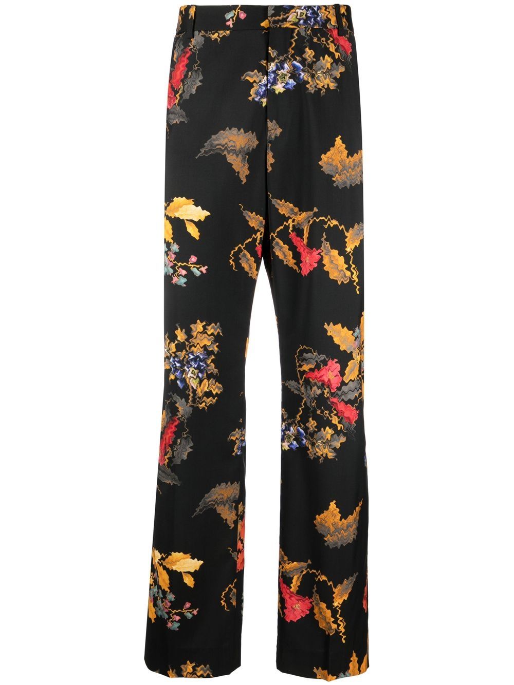 Marcelo Burlon County of Milan 花卉印花初剪羊毛长裤 - 黑色