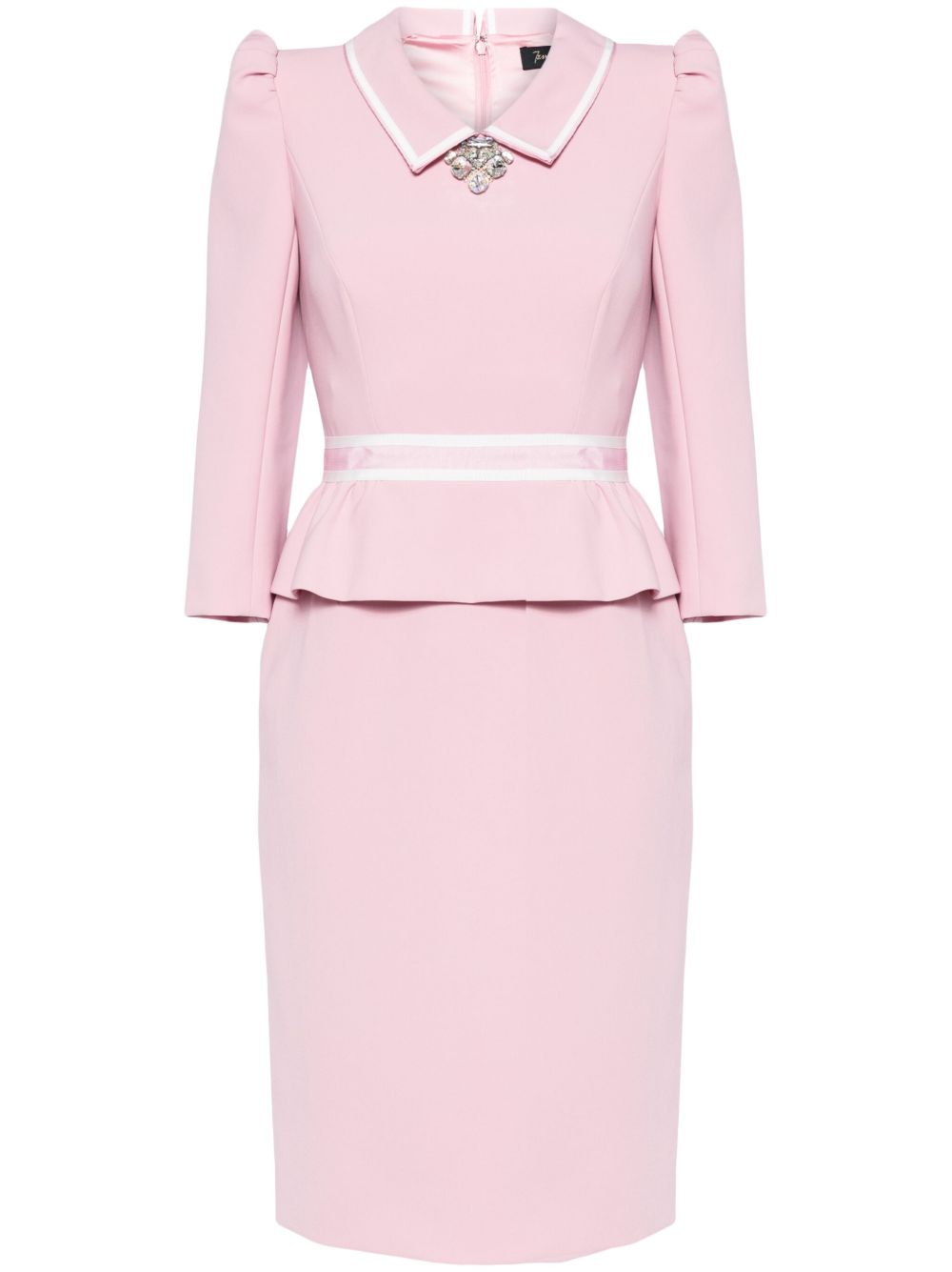 Jenny Packham Honeybee 束腰伞摆中长连衣裙 - 粉色