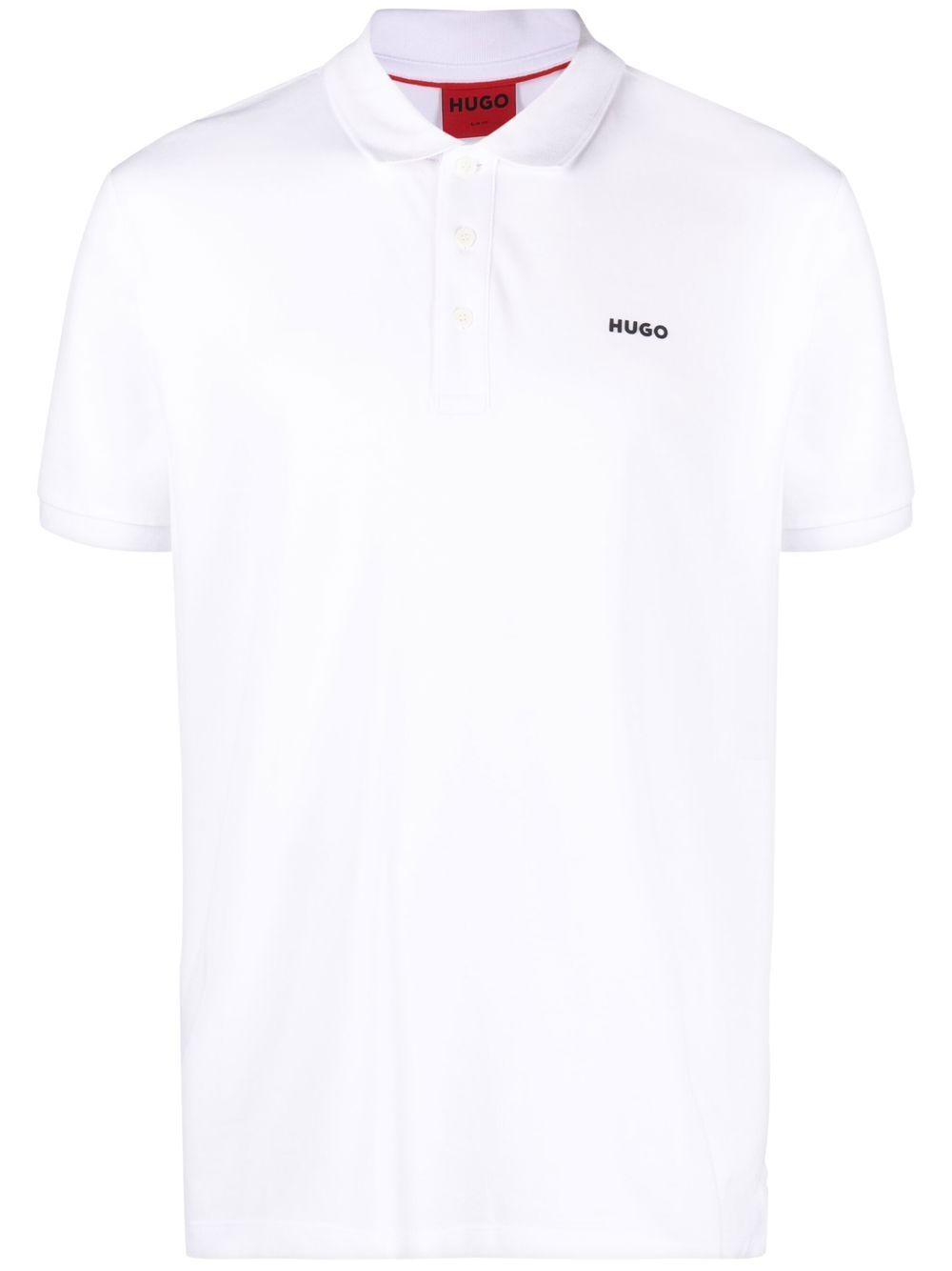 HUGO 胸前logo印花polo衫 - 白色