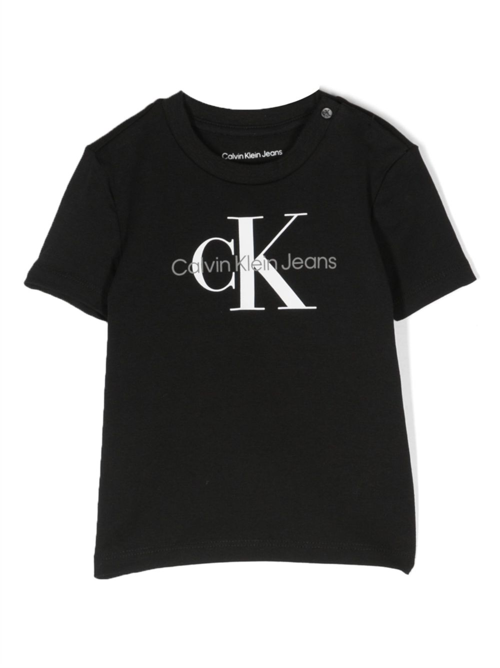 Calvin Klein Kids logo印花短袖T恤 - 黑色