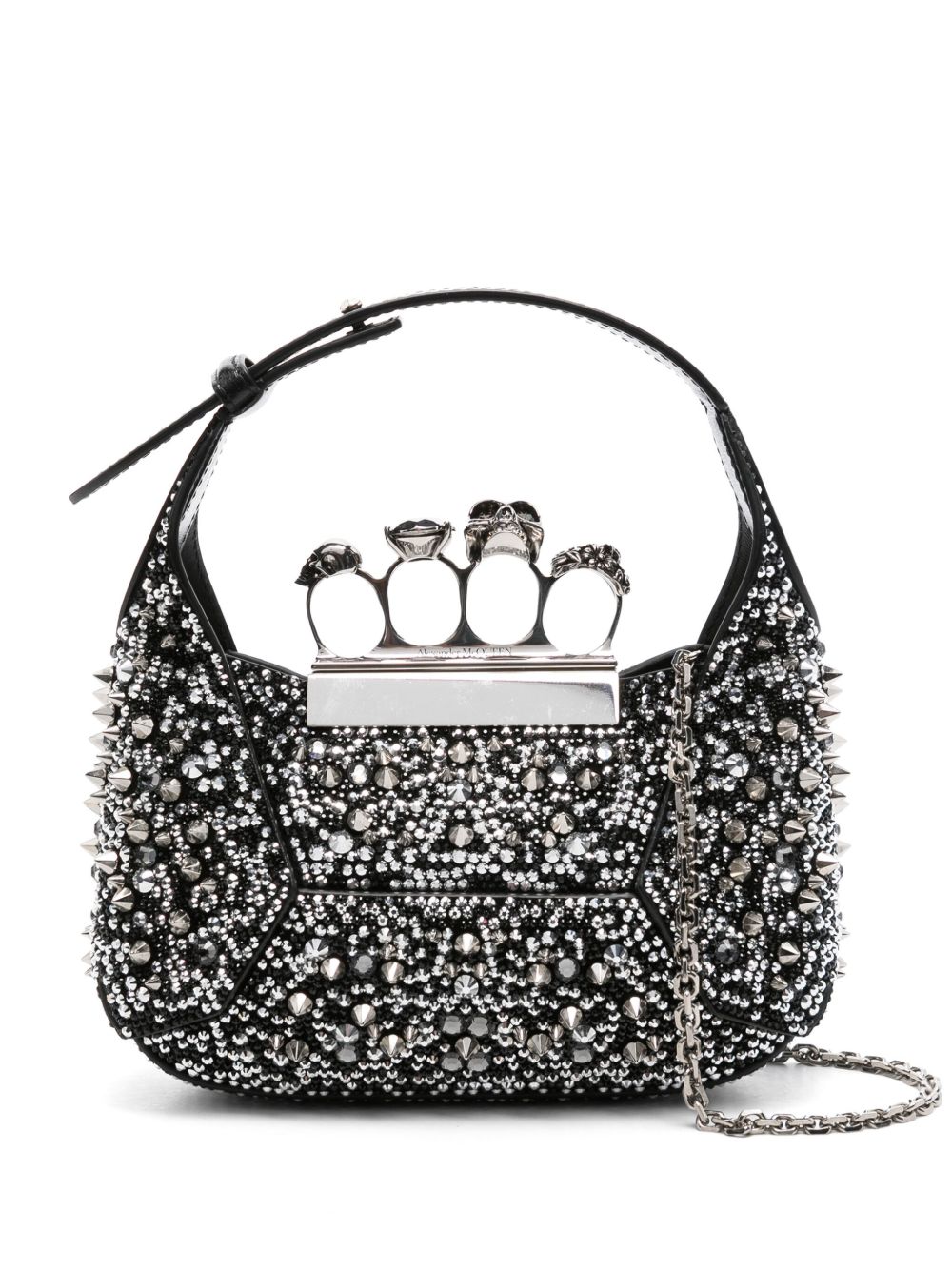 Alexander McQueen Jewelled Hobo 迷你包 - 黑色