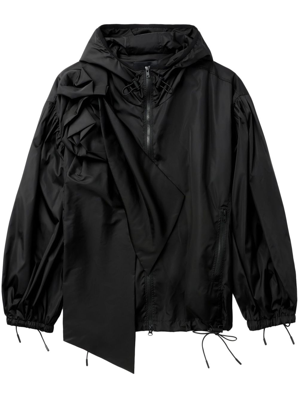 Simone Rocha Pressed Rose 连帽夹克 - 黑色