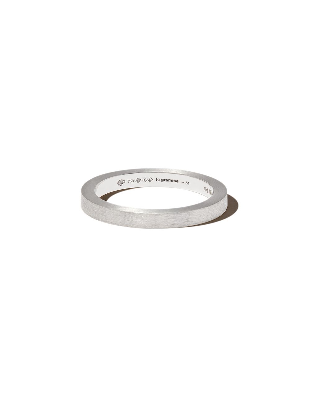 Le Gramme 18K白金 5g Ribbon 磨砂戒指 - 银色