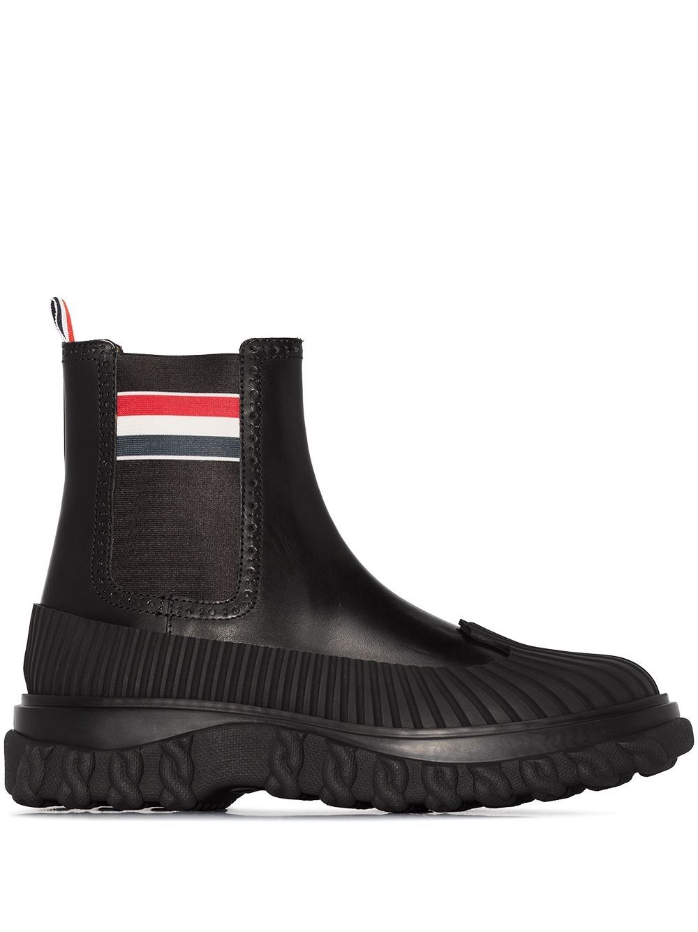 Thom Browne RWB 条纹及踝靴 - 黑色