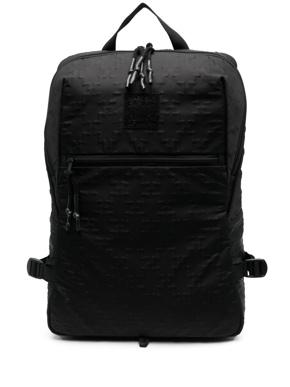 Marcelo Burlon County of Milan 标贴压纹双肩包 - 黑色