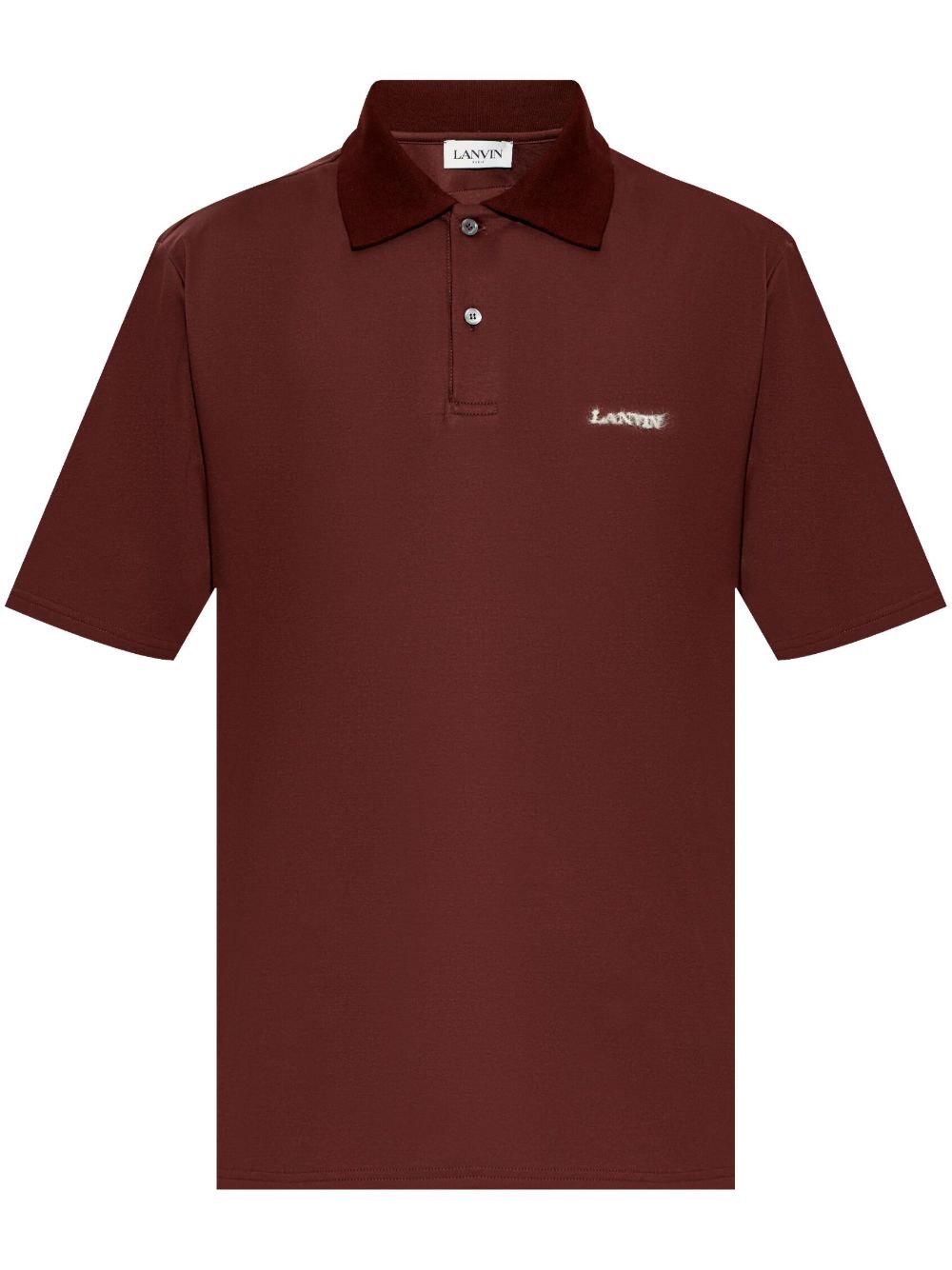 Lanvin logo刺绣polo衫 - 红色