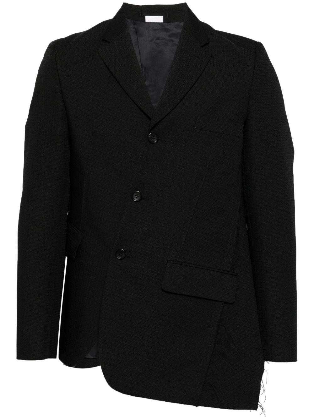 Comme des Garçons Homme Deux 不对称仿旧西装夹克 - 黑色