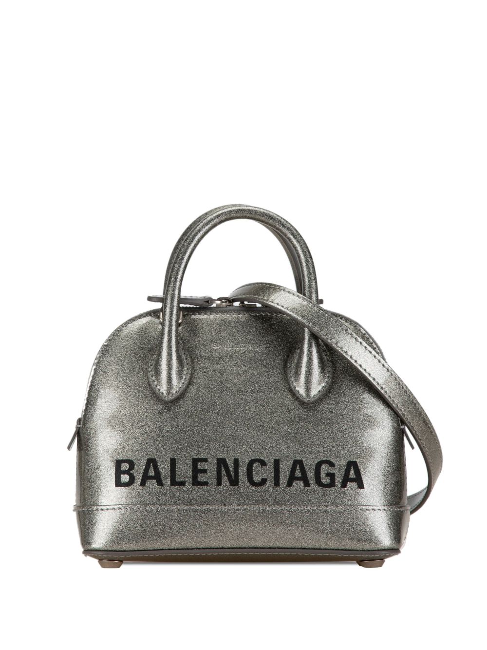 Balenciaga Pre-Owned XXS Glitter Ville 顶置手柄斜挎包（2018-2023年典藏款） - 银色