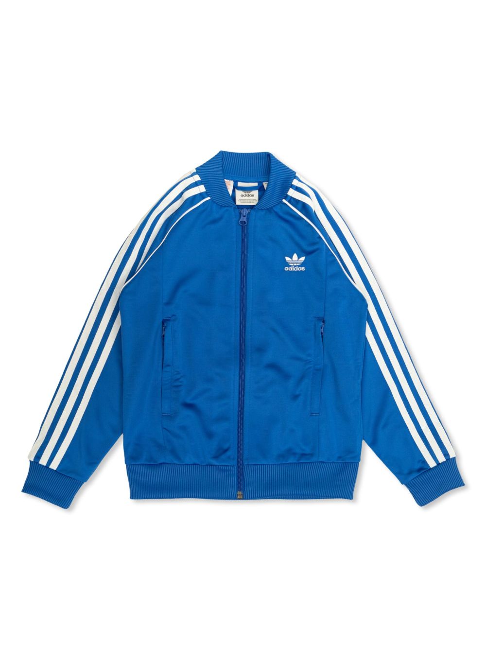 adidas Kids logo刺绣再生涤纶夹克 - 蓝色