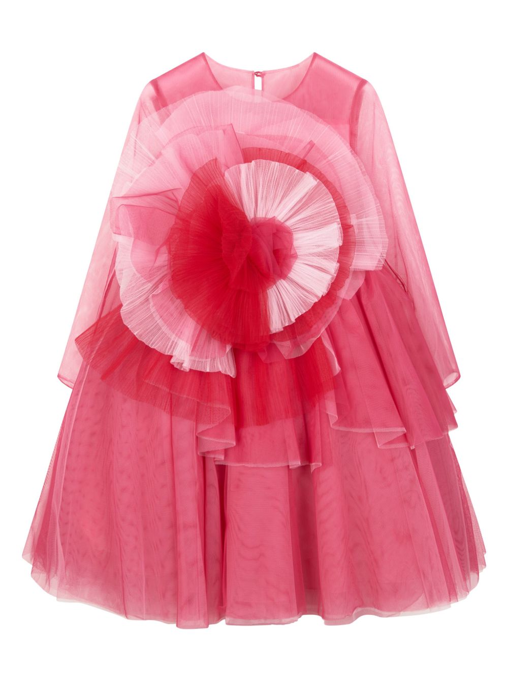 MARCHESA KIDS COUTURE 花卉贴花伞形连衣裙 - 粉色
