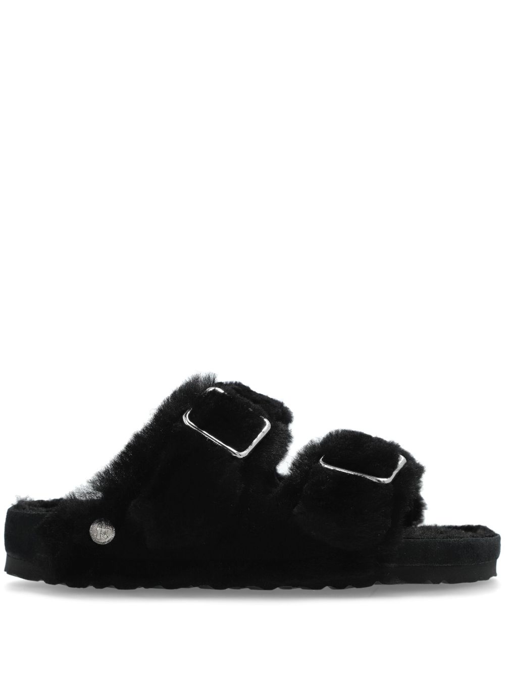 Birkenstock Arizona 1774 皮毛一体拖鞋 - 黑色