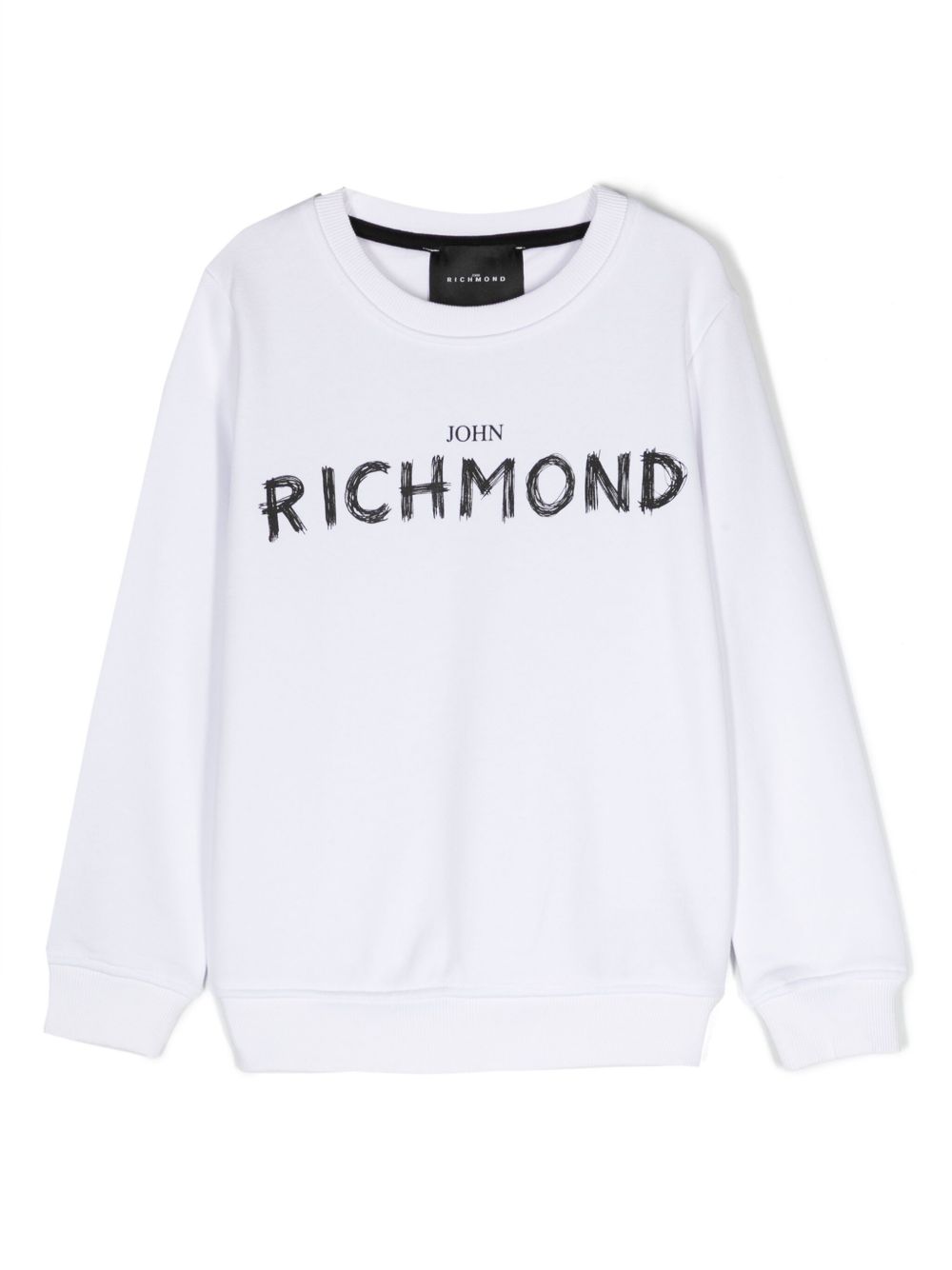 John Richmond Junior logo印花棉卫衣 - 白色