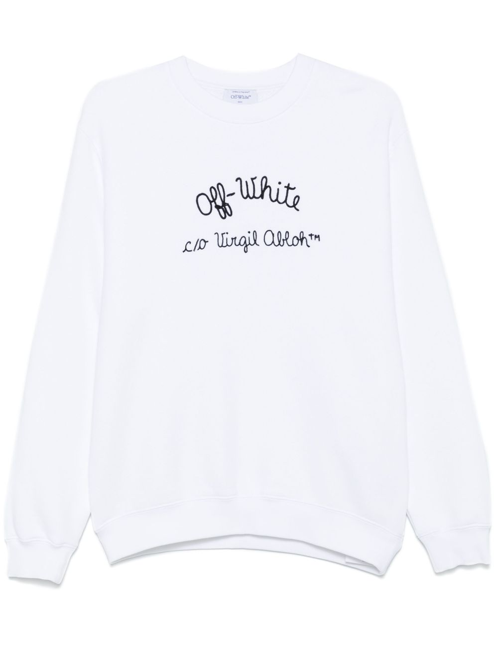 Off-White logo刺绣卫衣 - 白色