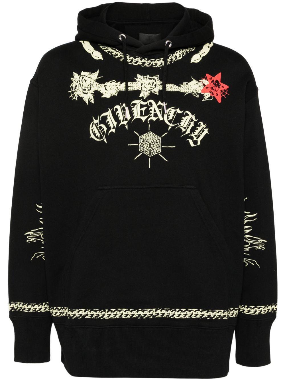 Givenchy graphic-print hoodie - 黑色