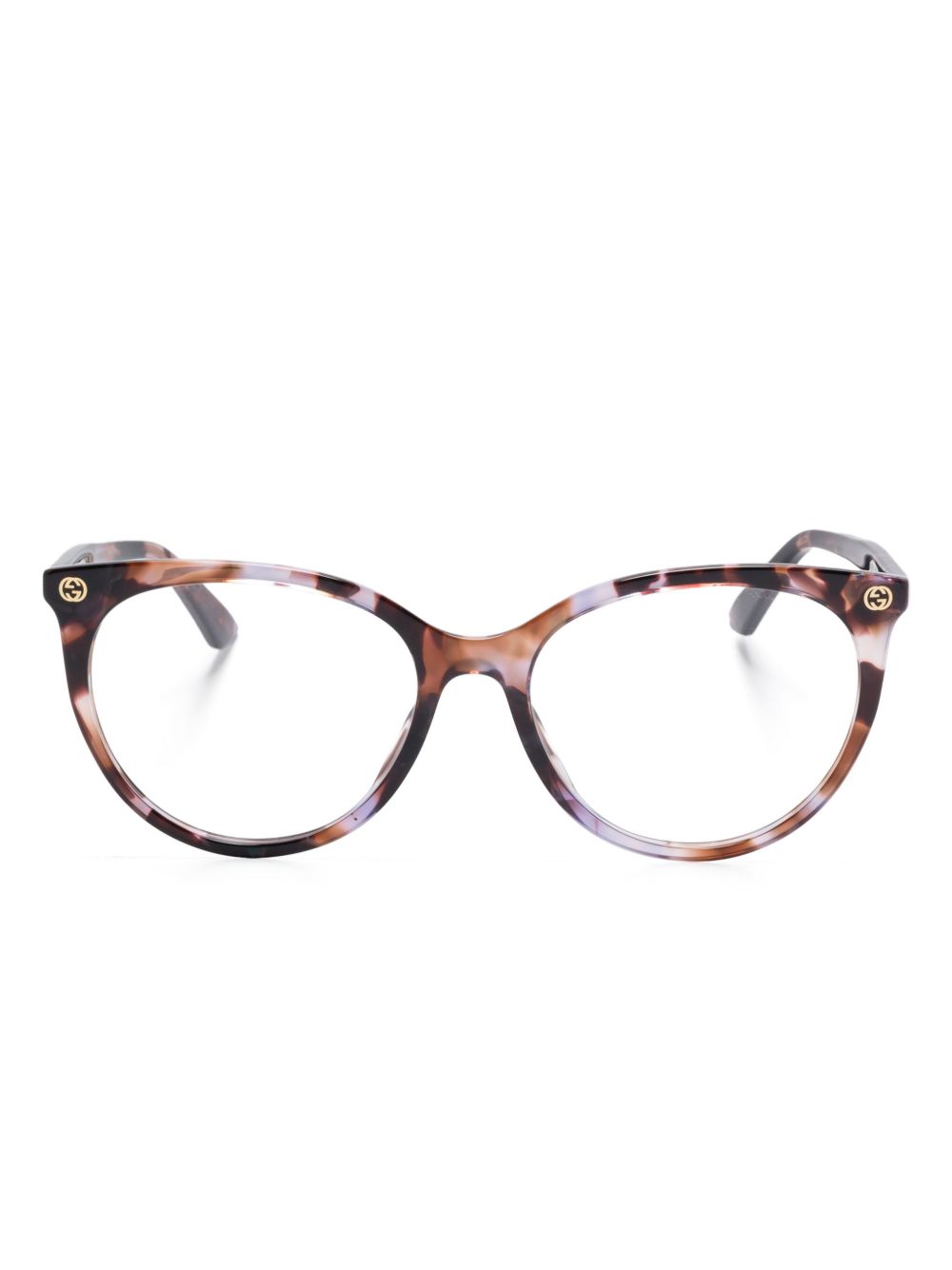 Gucci Eyewear 圆框眼镜 - 褐色