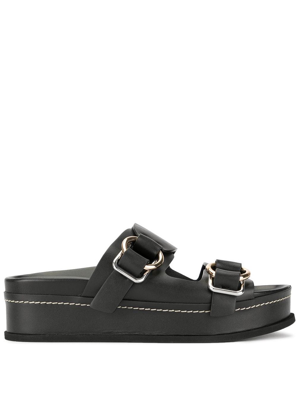 3.1 Phillip Lim Freida双搭扣厚底凉鞋 - 黑色