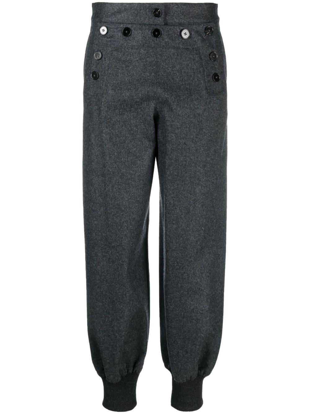 Jil Sander 初剪羊毛锥形裤 - 灰色