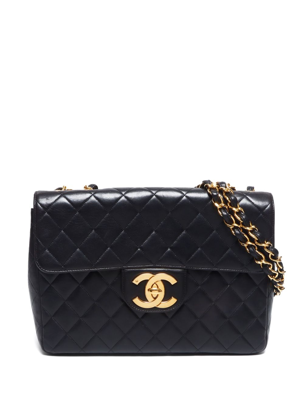 CHANEL Pre-Owned Jumbo Flap 单肩包（1995-1997年典藏款） - 黑色