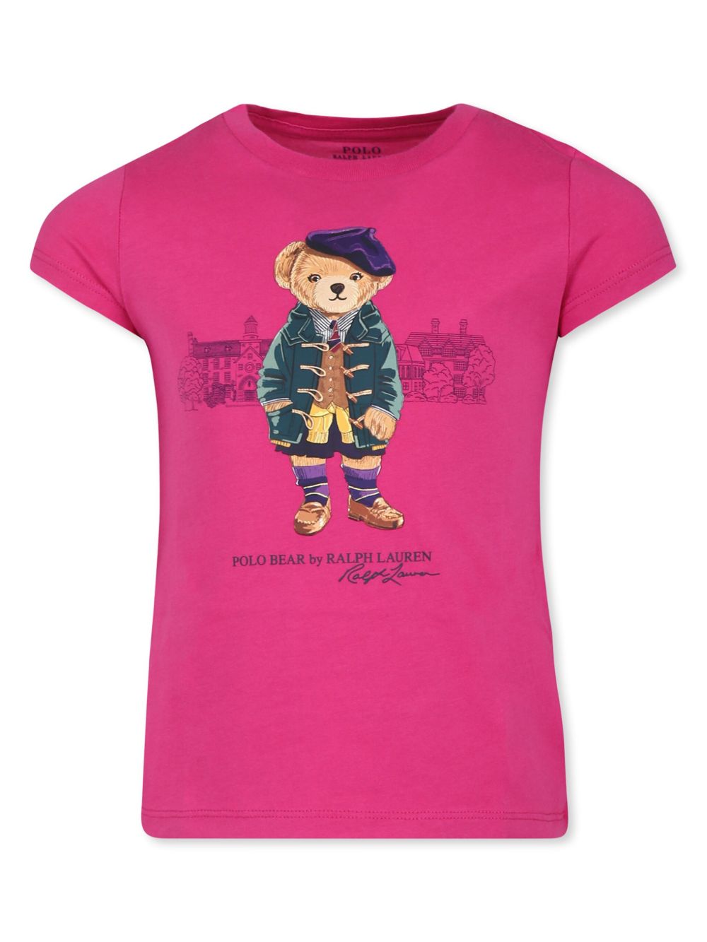 POLO RALPH LAUREN KIDS 泰迪熊印花T恤 - 粉色