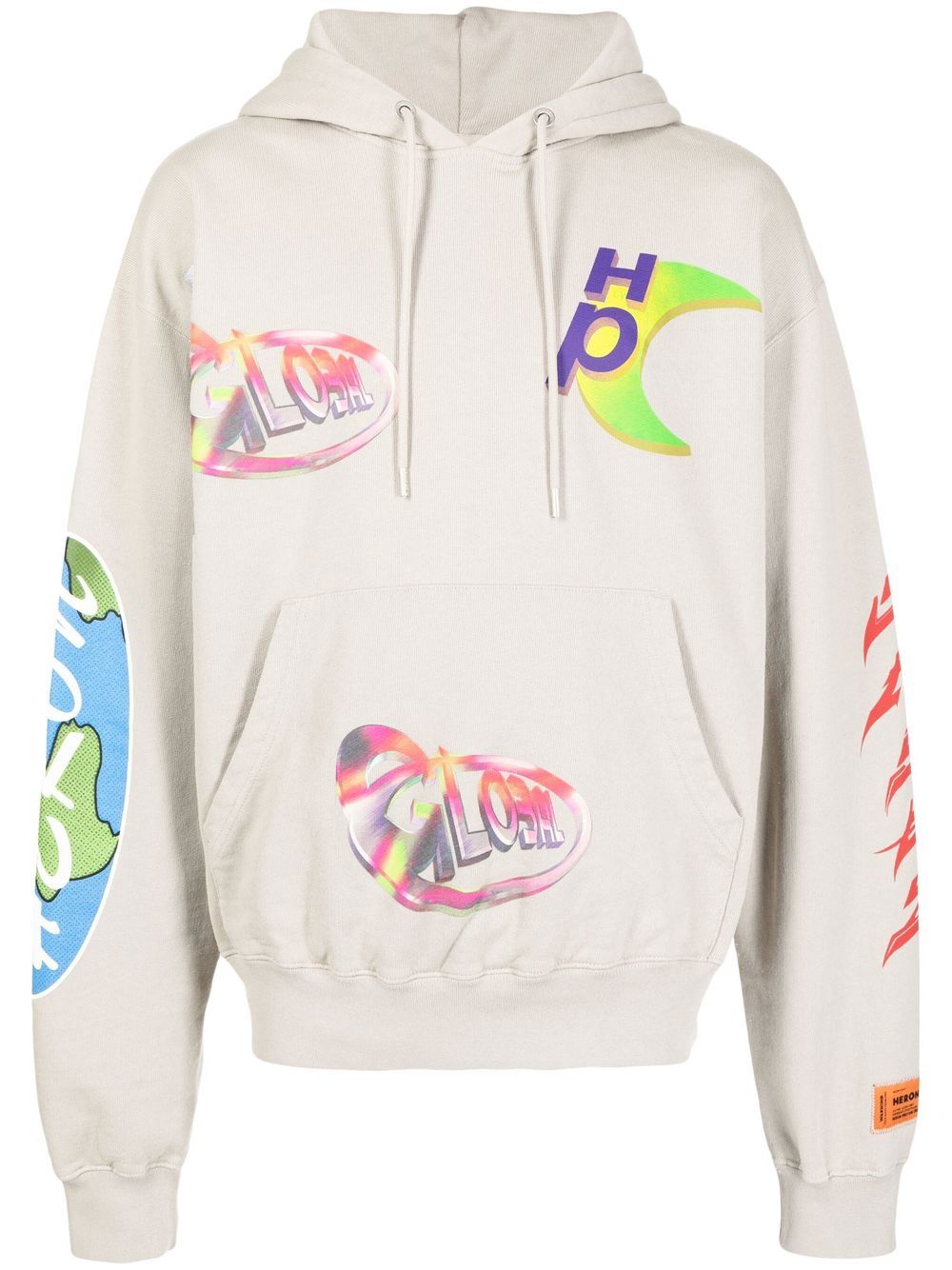 Heron Preston logo印花连帽衫 - 灰色