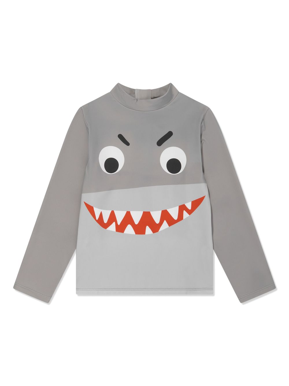 Stella McCartney Kids Shark Face 长袖冲浪上衣 - 灰色
