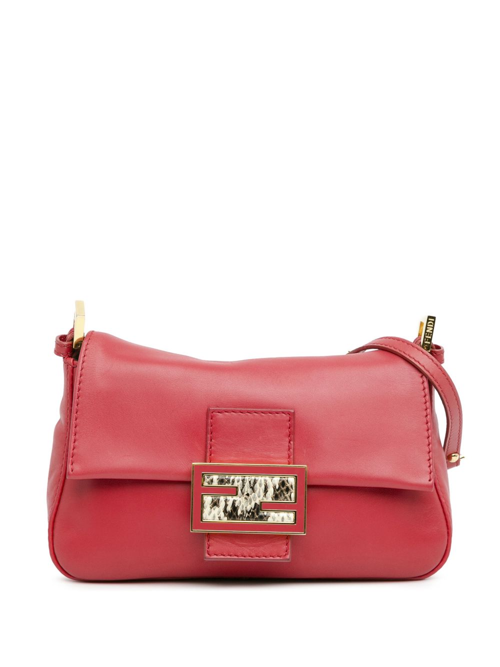 Fendi Pre-Owned Mamma Forever 迷你小牛皮搭链单肩包（2010-2023年典藏款） - 红色
