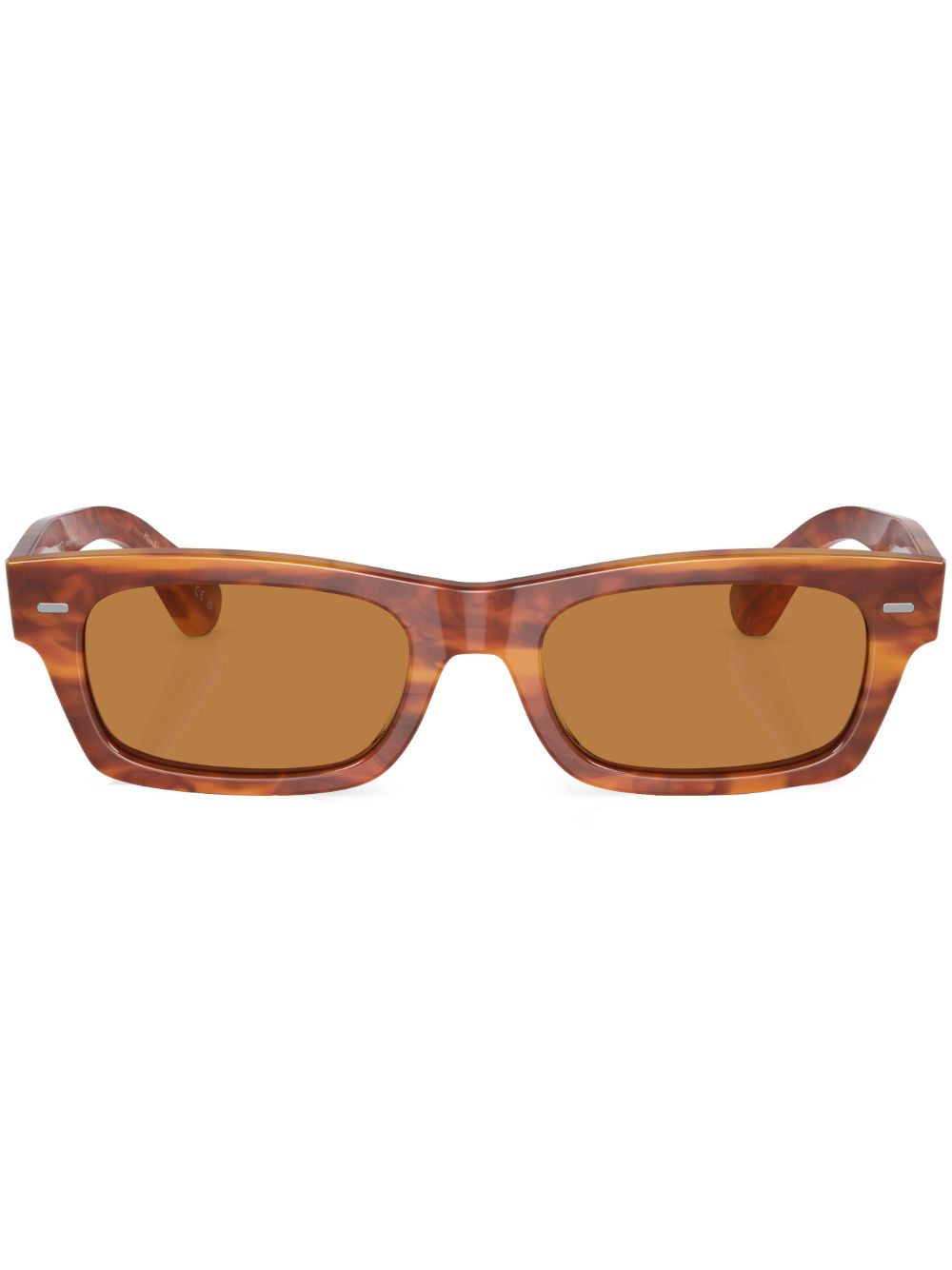 Oliver Peoples Davri 长方形镜框太阳眼镜 - 绿色