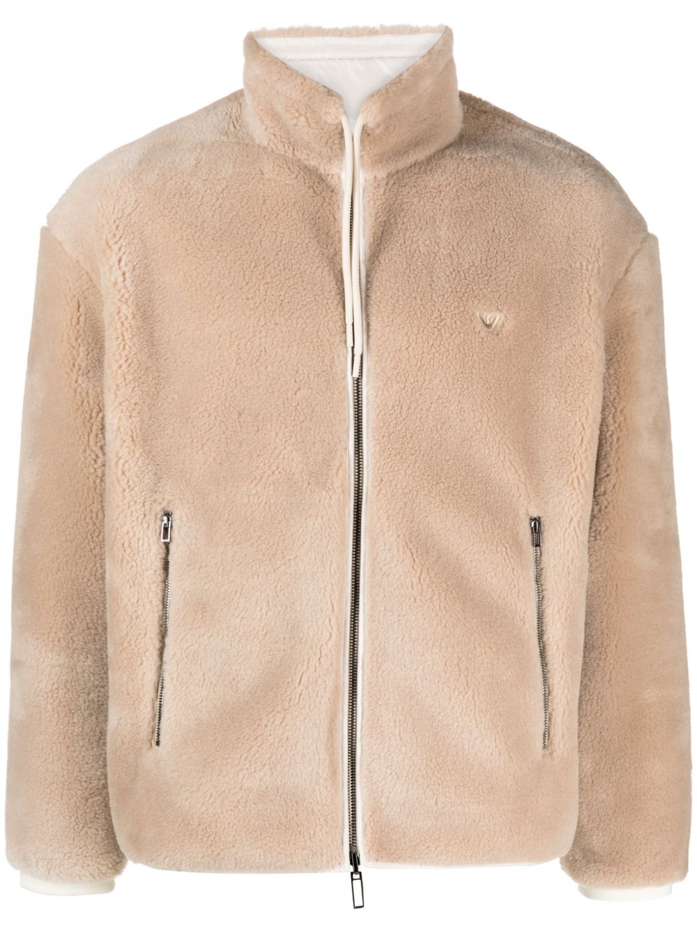 Emporio Armani 双面logo刺绣飞行员夹克 - 中性色