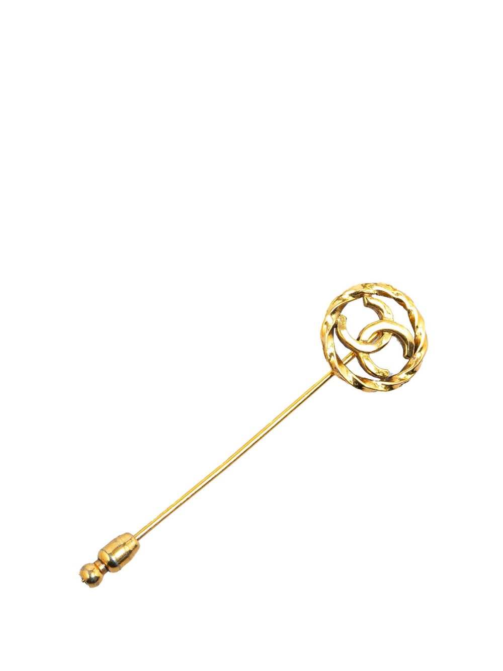 CHANEL Pre-Owned 20th Century Gold Plated CC Pin costume brooch - 金色