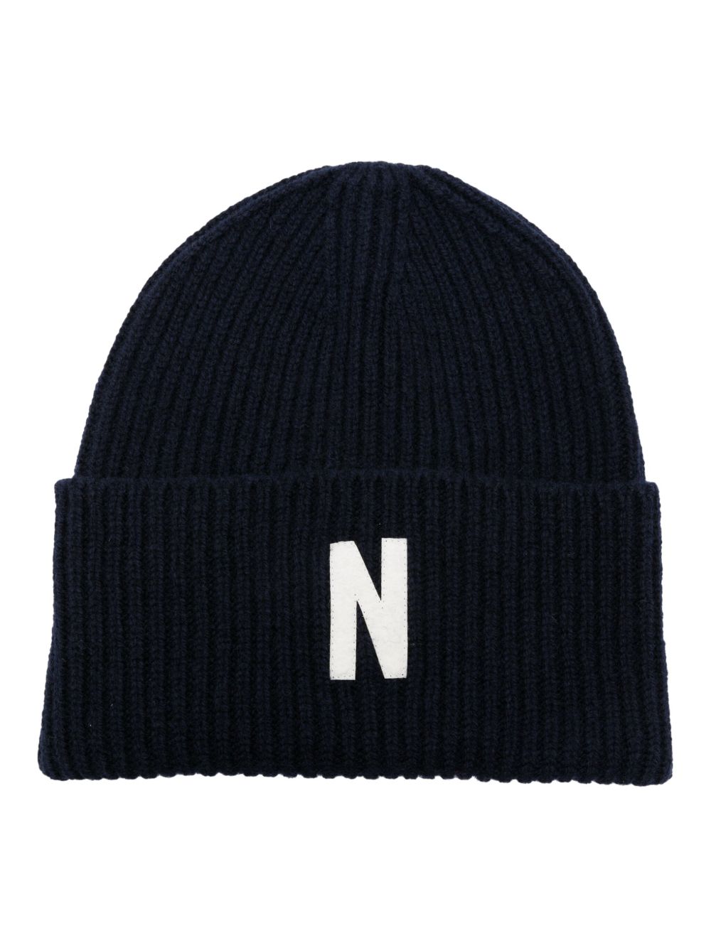 Norse Projects logo刺绣羊毛套头帽 - 蓝色
