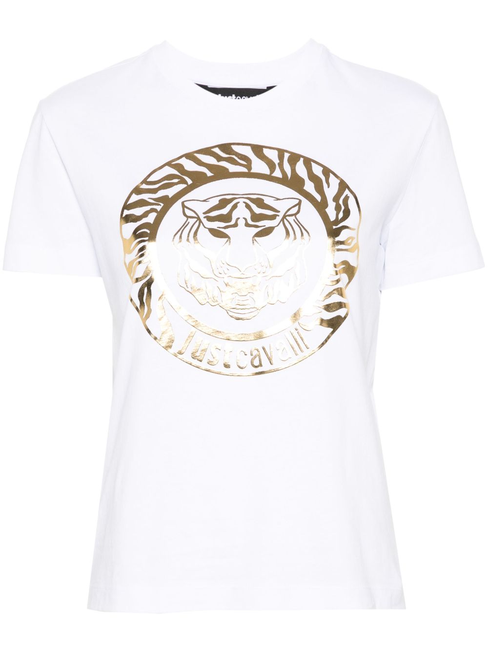 Just Cavalli logo印花棉T恤 - 白色
