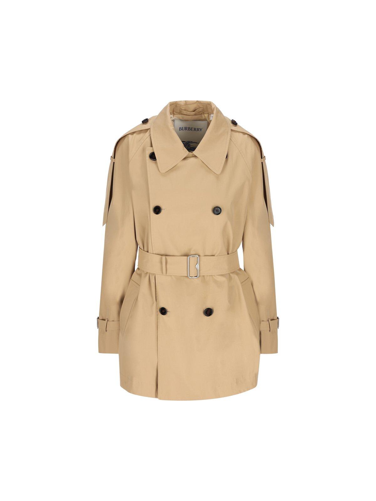 Burberry Double Breasted Belted Trench Coat