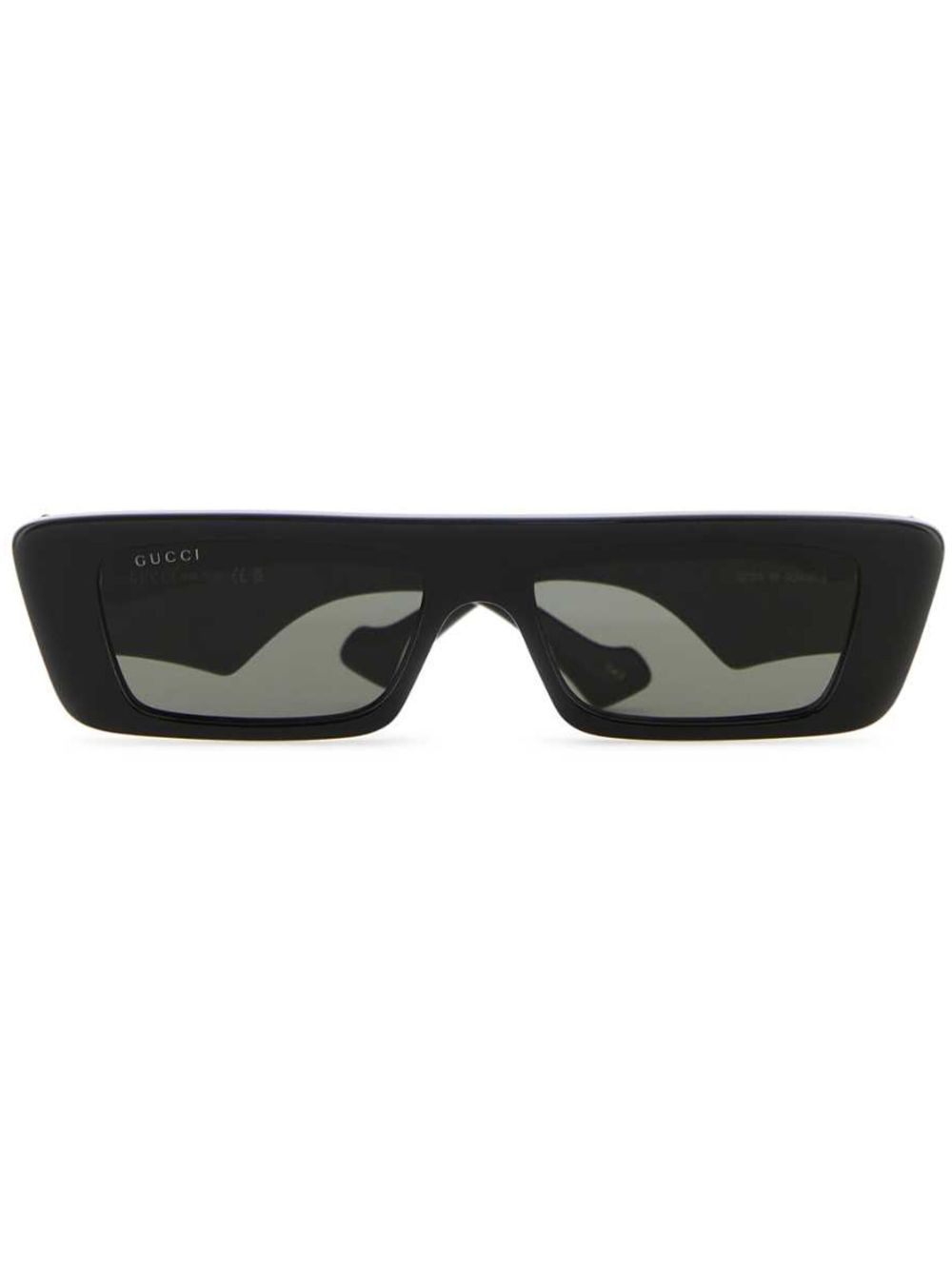 Gucci Eyewear 长方框太阳眼镜 - 黑色