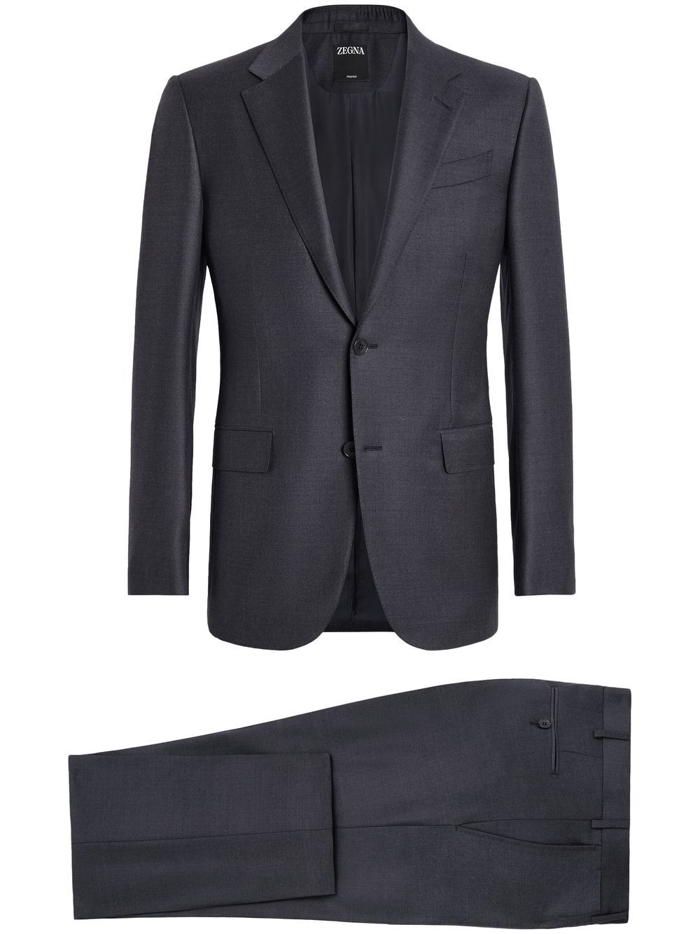 Zegna 修身单排扣西装套装 - 灰色